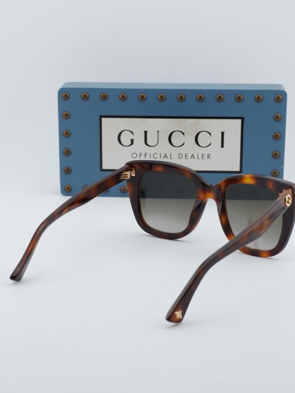 Gucci GG0163S 002 Women Square Sunglasses - Havana / Brown - Picture 3 of 11